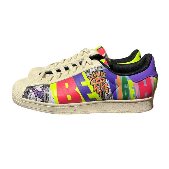 Adidas Sneakers Mens 12 Rainbow Superstar Kris Andrew Colorful Graffiti Artsy - Picture 4 of 11